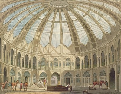 El Interior de los Establos, de Vistas del Pabellón Real, Brighton de John Nash de English School